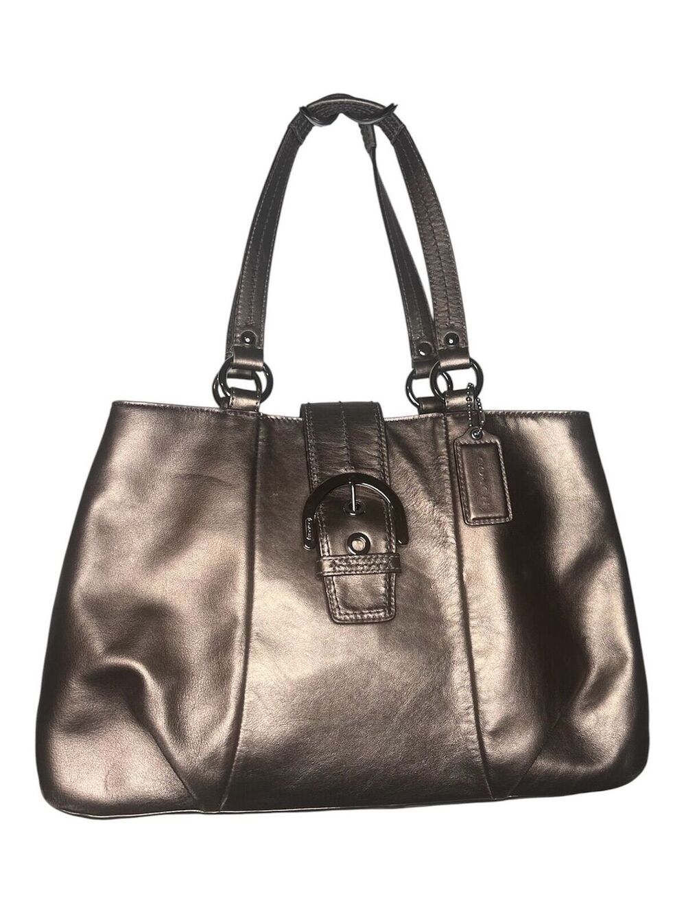 C7. 2011 Gold Metallic Coach Soho Leather Shoulder Bag